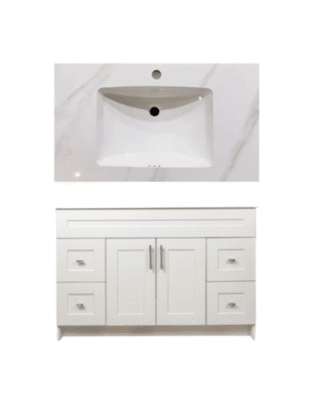 48″ MDF HIGH GLOSSY DOOR SHAKER VANITY WITH TOP