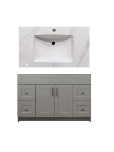 48″ MDF HIGH GLOSSY DOOR SHAKER VANITY WITH TOP