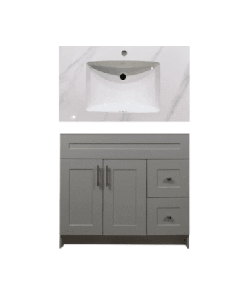 42″ MDF HIGH GLOSSY DOOR SHAKER VANITY WITH TOP