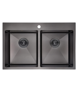 .33"X22"X9" STAINLESS STEEL BLACK SINK