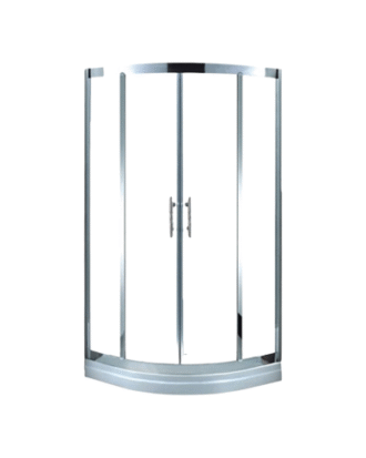 32"X 32″ ROUND SHOWER GLASS DOOR WITH SHOWER BASE COMPLETE SET
