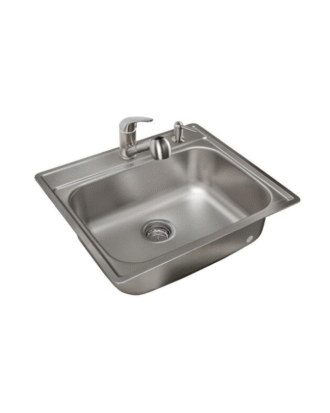 KITCHEN SINK 19"X19" Sink Package with Faucet & Soap Dispenser