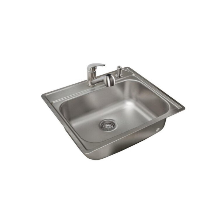 KITCHEN SINK 19"X19" Sink Package with Faucet & Soap Dispenser