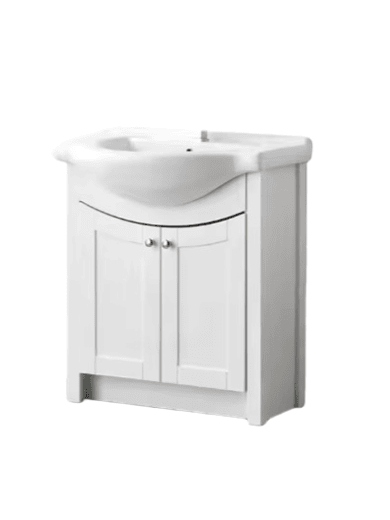 30″ WHITE PORCELAIN CERAMIC VANITY WITH CABINET