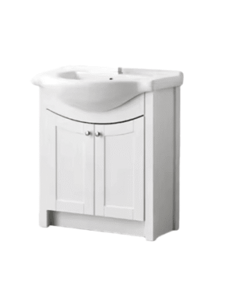 24″ WHITE PORCELAIN CERAMIC VANITY WITH CABINET