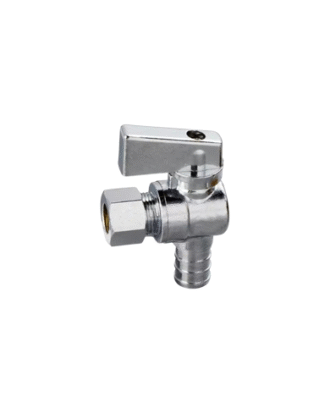 .ANGLE BRASS MINI BALL VALVE 1/2" PEX X 1/4 OD