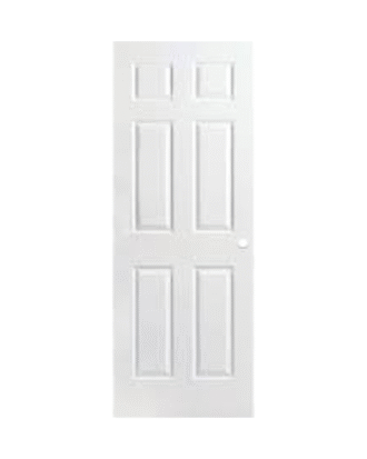 W 24"/26''/28'' H 80", PRIMED 6 PANEL ARCH-TOP HOLLOW CORE TEXTURED INTERIOR DOOR SLAB
