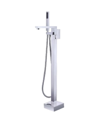 FREESTANDING BATHTUB FAUCET SQUARE CHROME FINISH