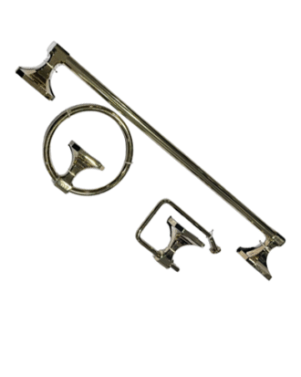 SQUARE PLATE BATHROOM ACCESSORIES SET GOLD COLOUR