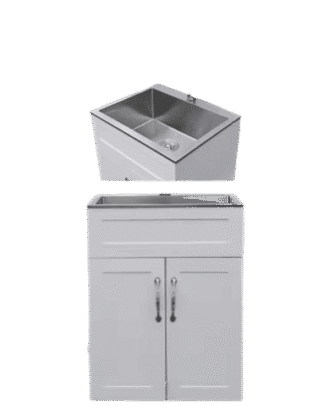25"X22"X10" STAINLESS STEEL SINK WITH HIGH GLOSS  SHAKER DOOR VANITY