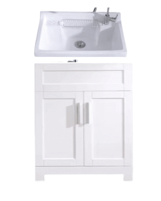 32" WHITE PORCELAIN CERAMIC VANITY WITH CABINET