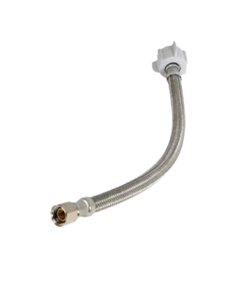 12" FLEXIBLE CONNECTOR FOR TOILET STAINLESS STEEL 3/8"COMP. X 7/8"