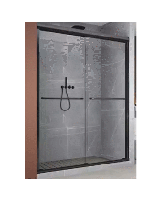 .ALUMINUM FRAME 48″X72″ SHOWER GLASS SLIDING DOOR 8MM TEMPERED GLASS BLACK FINISH