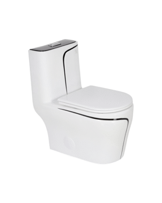 MODERN BATHROOM ONE PIECE TOILET WHITE AND BLACK COLOUR