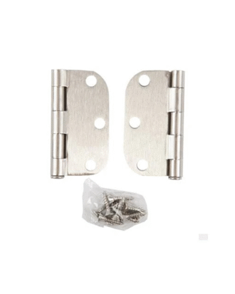 3"X3" DOOR HINGES PAIR BRUSH NICKEL WITH SCREWS