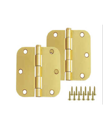 3"X3" DOOR HINGES PAIR GOLD COLOUR WITH SCREWS