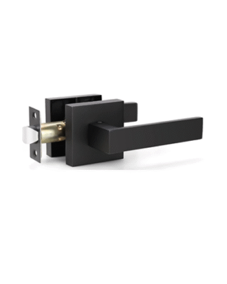 KEYLESS PRIVACY DOOR LOCK SQUARE HANDLE BLACK FINISH