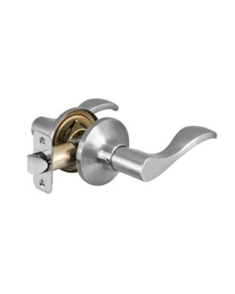 HALLWAY LEVER DOOR LOCK BRUSHED FINISH