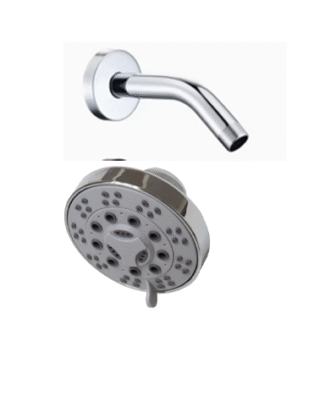 5 FUNCTION SHOWER HEAD WITH ARM CHROME FINISH