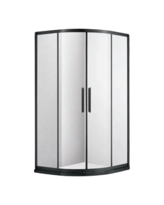 32"X 32″ ROUND SHOWER GLASS DOOR BLACK FINISH WITH SHOWER BASE COMPLETE SET