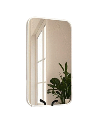 18"X32" METAL FRAMED HANGING WALL MIRROR WHITE COLOUR