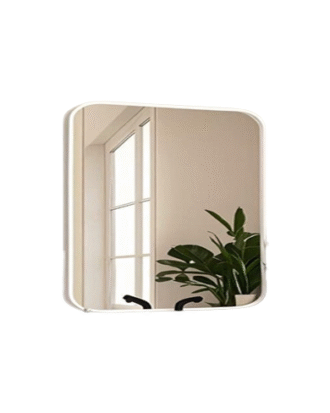 32"X32" METAL FRAMED HANGING WALL MIRROR WHITE COLOUR