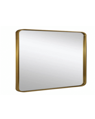 48"X32" ALUMINUM FRAMED HANGING WALL MIRROR GOLD COLOUR